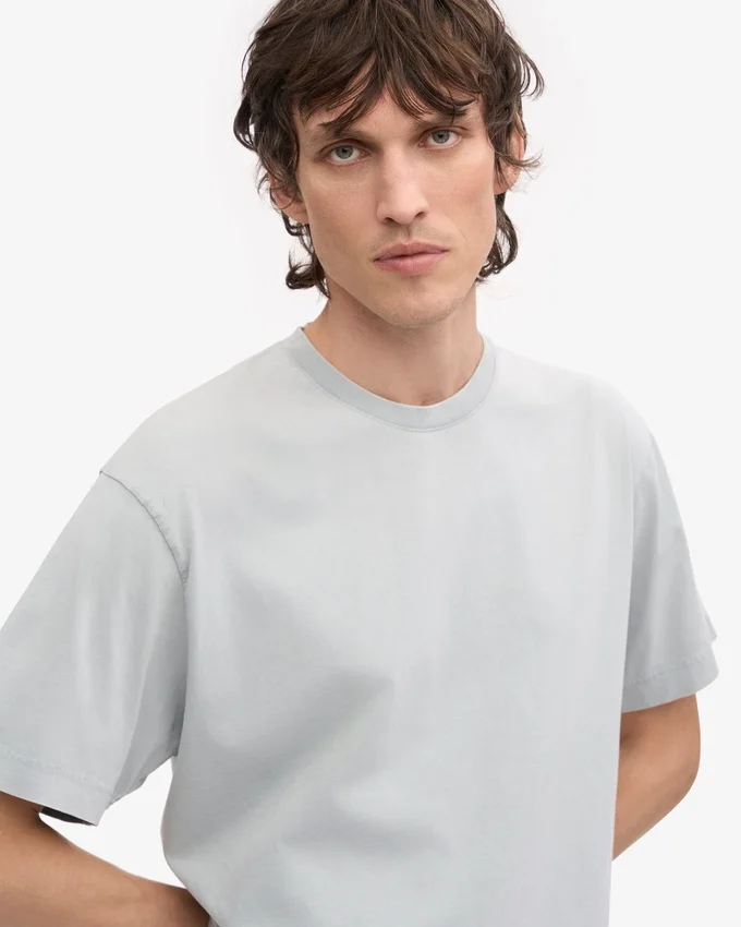 Oversized-Bio-T-Shirt – Ausgewaschenes Grau