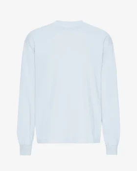 Oversized-Bio-T-Shirt mit langem Arm – Polar-Blau
