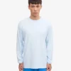 Oversized-Bio-T-Shirt mit langem Arm – Polar-Blau