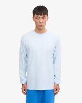 Oversized-Bio-T-Shirt mit langem Arm – Polar-Blau
