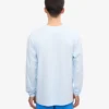 Oversized-Bio-T-Shirt mit langem Arm – Polar-Blau