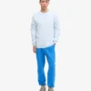 Oversized-Bio-T-Shirt mit langem Arm – Polar-Blau