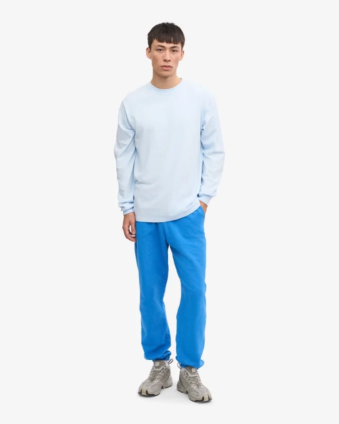 Oversized-Bio-T-Shirt mit langem Arm – Polar-Blau