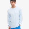 Oversized-Bio-T-Shirt mit langem Arm – Polar-Blau