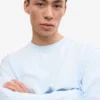 Oversized-Bio-T-Shirt mit langem Arm – Polar-Blau