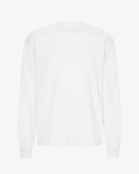 Oversized-Bio-T-Shirt mit langen Ärmeln – Optisches Weiß