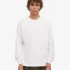 Oversized-Bio-T-Shirt mit langen Ärmeln – Optisches Weiß