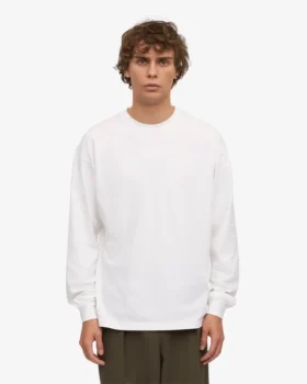Oversized-Bio-T-Shirt mit langen Ärmeln – Optisches Weiß