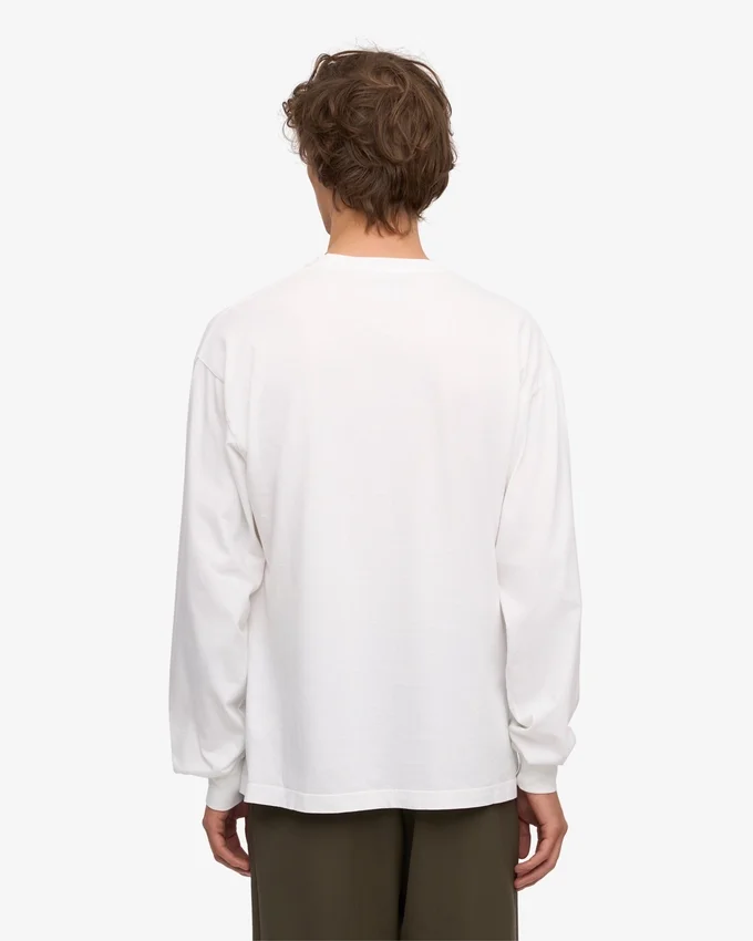 Oversized-Bio-T-Shirt mit langen Ärmeln – Optisches Weiß
