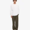 Oversized-Bio-T-Shirt mit langen Ärmeln – Optisches Weiß