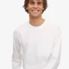 Oversized-Bio-T-Shirt mit langen Ärmeln – Optisches Weiß