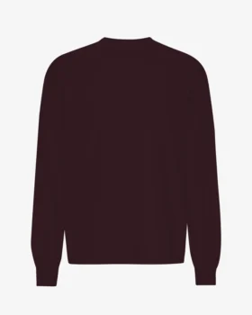 Oversized Bio-T-Shirt mit langen Ärmeln – Oxblood-Rot