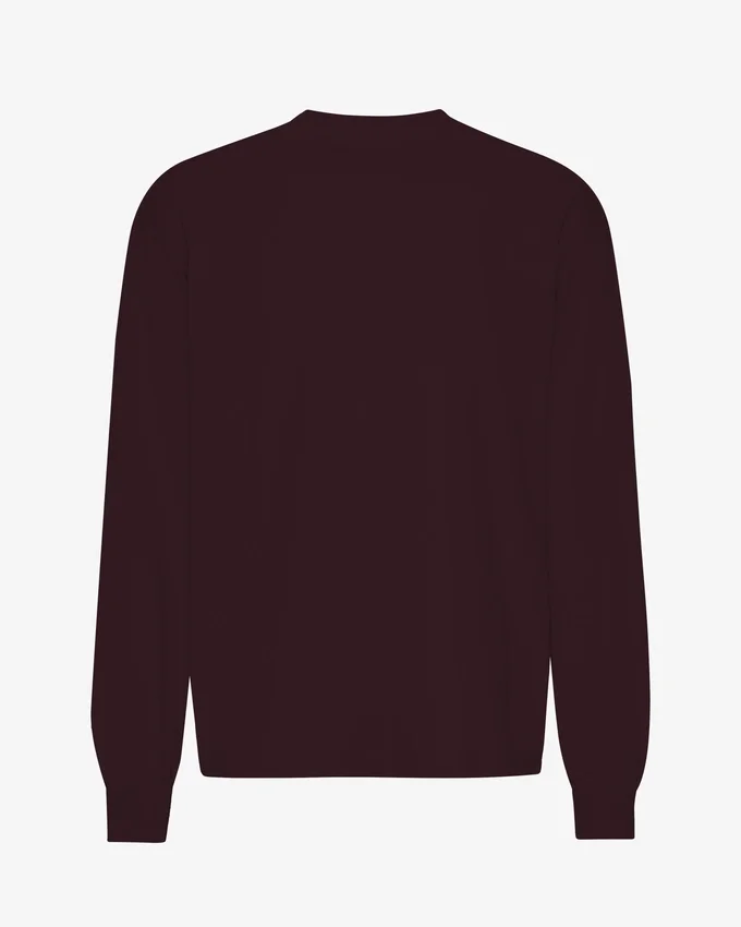 Oversized Bio-T-Shirt mit langen Ärmeln – Oxblood-Rot