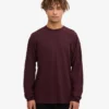 Oversized Bio-T-Shirt mit langen Ärmeln – Oxblood-Rot