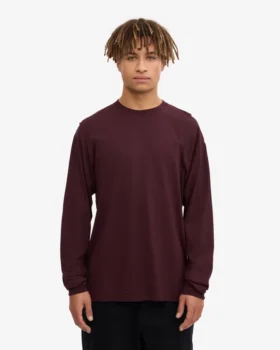 Oversized Bio-T-Shirt mit langen Ärmeln – Oxblood-Rot