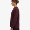Oversized Bio-T-Shirt mit langen Ärmeln – Oxblood-Rot