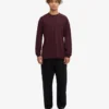 Oversized Bio-T-Shirt mit langen Ärmeln – Oxblood-Rot