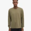 Oversized Bio-T-Shirt mit langen Ärmeln – Staubiges Oliv