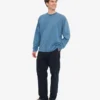 Oversized-Bio-T-Shirt mit langen Ärmeln – Verwaschenes Indigo