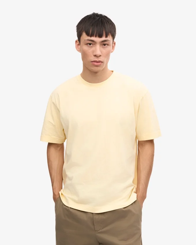 Oversized-Bio-T-Shirt – Zartgelb