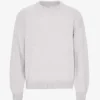Oversized-Crew-Shirt aus Merinowolle – Snow Melange