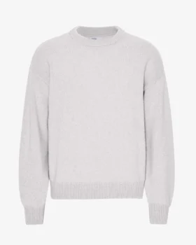 Oversized-Crew-Shirt aus Merinowolle – Snow Melange