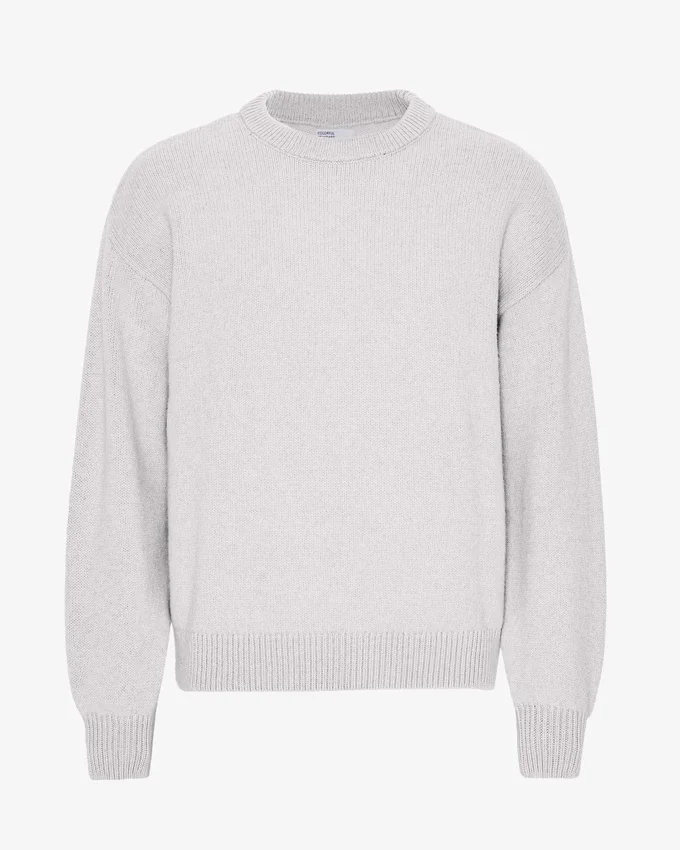Oversized-Crew-Shirt aus Merinowolle – Snow Melange