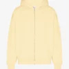 Oversized-Kapuzenjacke aus Bio-Baumwolle mit Reißverschluss – zartgelb