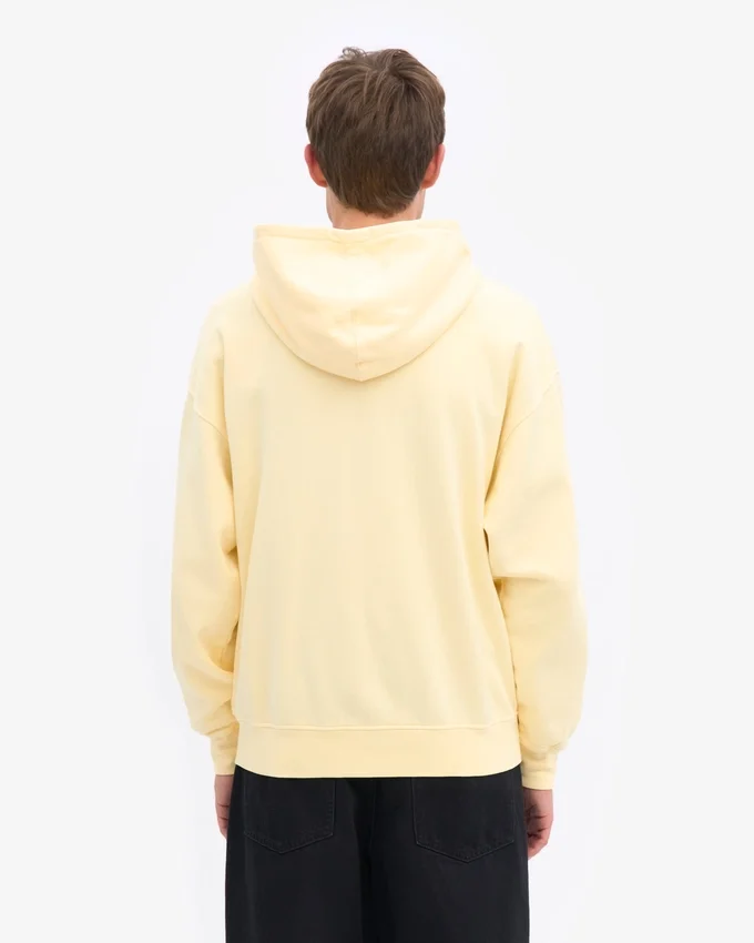 Oversized-Kapuzenjacke aus Bio-Baumwolle mit Reißverschluss – zartgelb