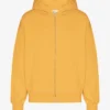 Oversized-Kapuzenjacke aus Bio-Merinowolle mit Reißverschluss – gebranntes Gelb