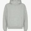 Oversized-Kapuzenpullover aus Bio-Baumwolle – Meliert-Grau