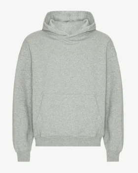 Oversized-Kapuzenpullover aus Bio-Baumwolle – Meliert-Grau
