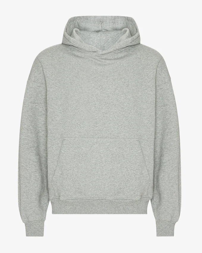 Oversized-Kapuzenpullover aus Bio-Baumwolle – Meliert-Grau