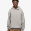 Oversized-Kapuzenpullover aus Bio-Baumwolle – Meliert-Grau