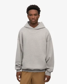 Oversized-Kapuzenpullover aus Bio-Baumwolle – Meliert-Grau