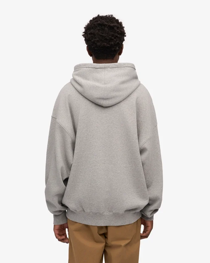 Oversized-Kapuzenpullover aus Bio-Baumwolle – Meliert-Grau
