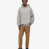 Oversized-Kapuzenpullover aus Bio-Baumwolle – Meliert-Grau