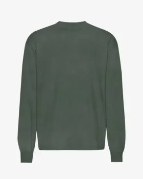 Oversized-Langarm-T-Shirt aus Bio-Baumwolle – Mitternachtsgrün