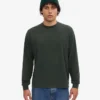 Oversized-Langarm-T-Shirt aus Bio-Baumwolle – Mitternachtsgrün