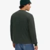 Oversized-Langarm-T-Shirt aus Bio-Baumwolle – Mitternachtsgrün