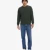 Oversized-Langarm-T-Shirt aus Bio-Baumwolle – Mitternachtsgrün