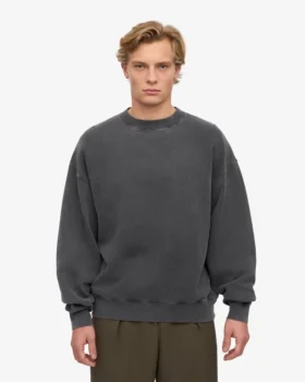 Oversized-Pullover aus Bio-Baumwolle – Faded Black