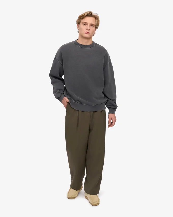 Oversized-Pullover aus Bio-Baumwolle – Faded Black