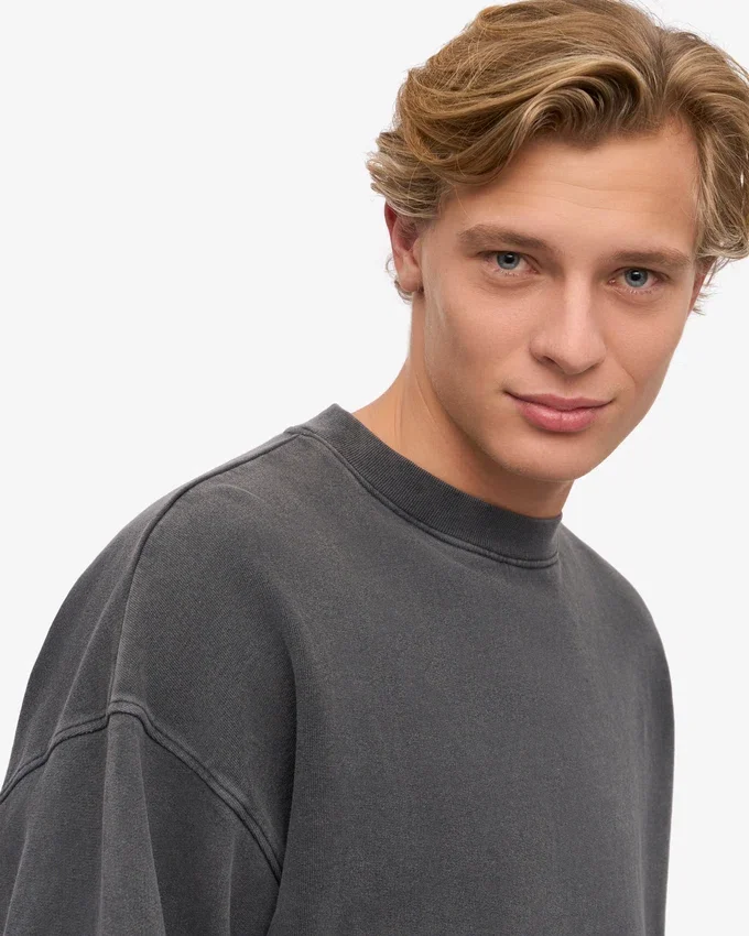 Oversized-Pullover aus Bio-Baumwolle – Faded Black