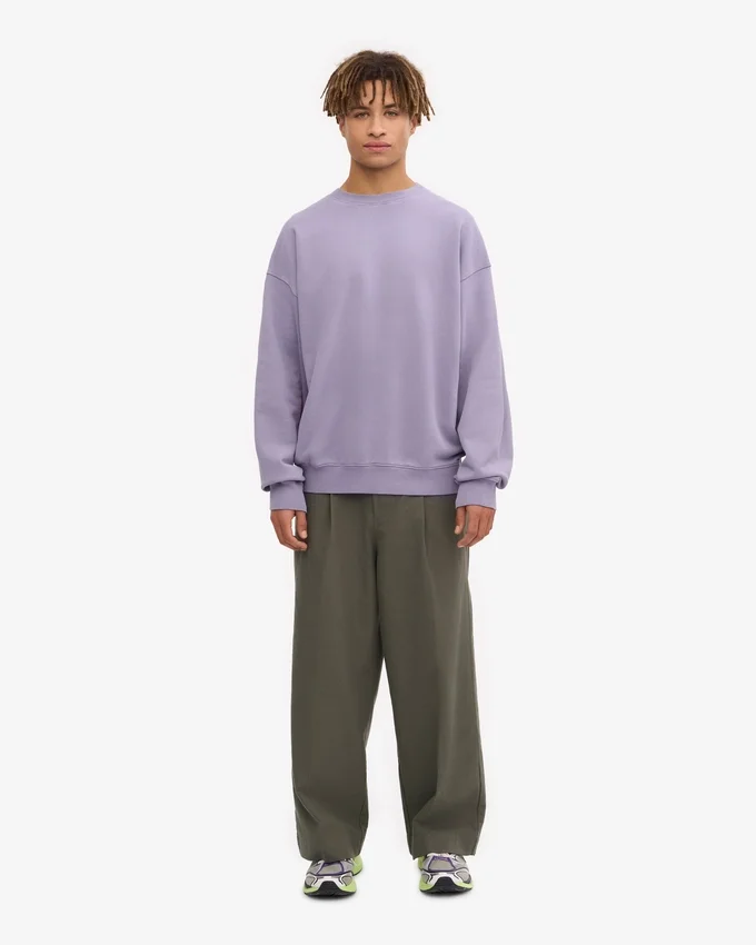 Oversized-Pullover aus Bio-Baumwolle – Jade-Lila