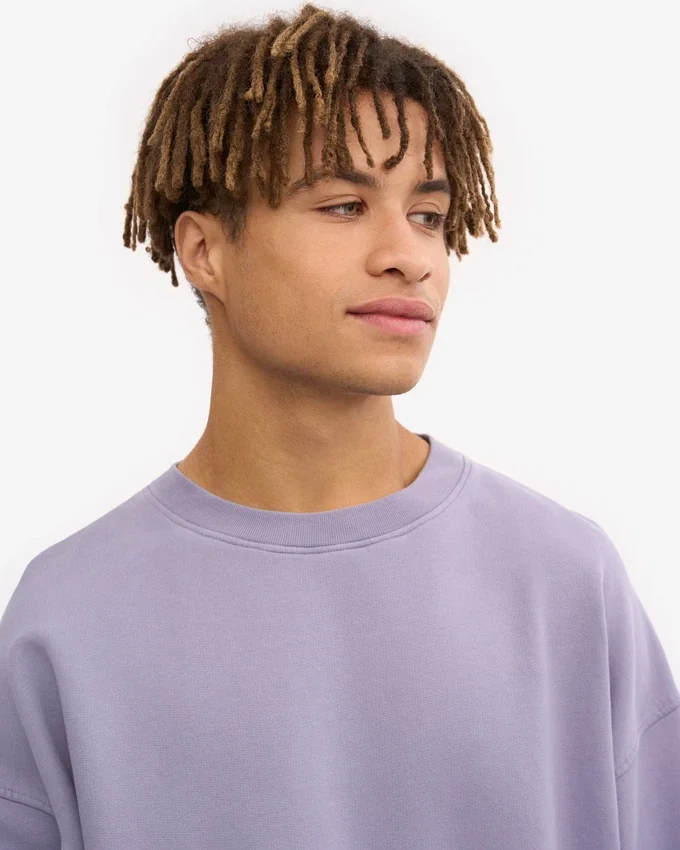 Oversized-Pullover aus Bio-Baumwolle – Jade-Lila