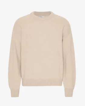 Oversized-Pullover aus Merinowolle – Elfenbeinweiß