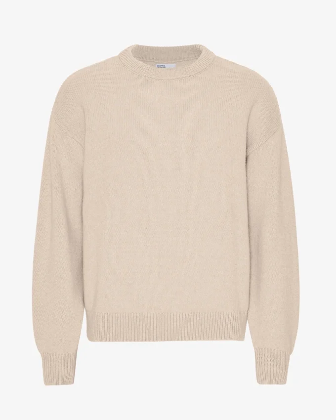 Oversized-Pullover aus Merinowolle – Elfenbeinweiß