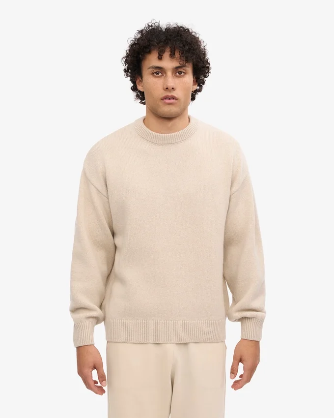 Oversized-Pullover aus Merinowolle – Elfenbeinweiß