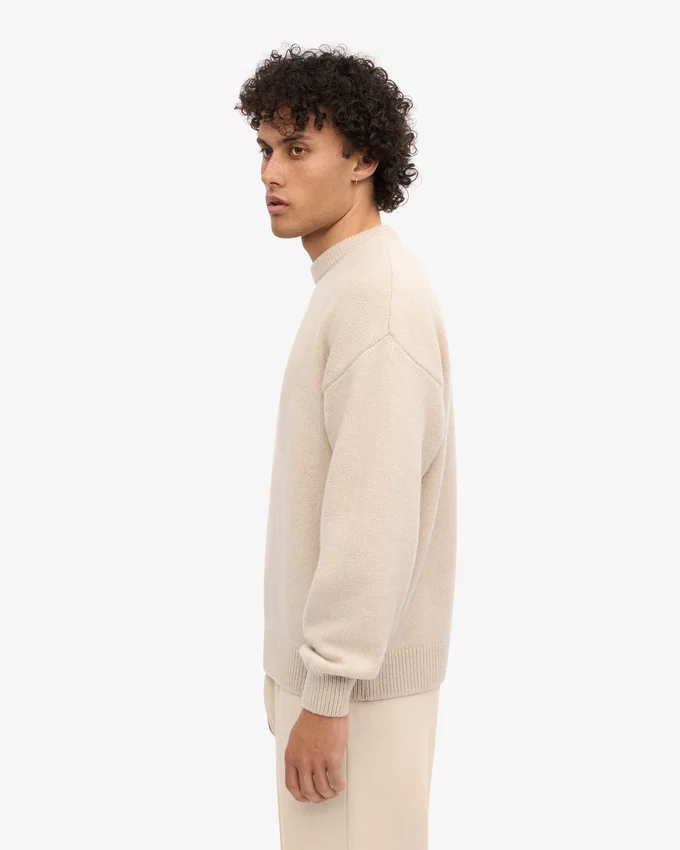 Oversized-Pullover aus Merinowolle – Elfenbeinweiß